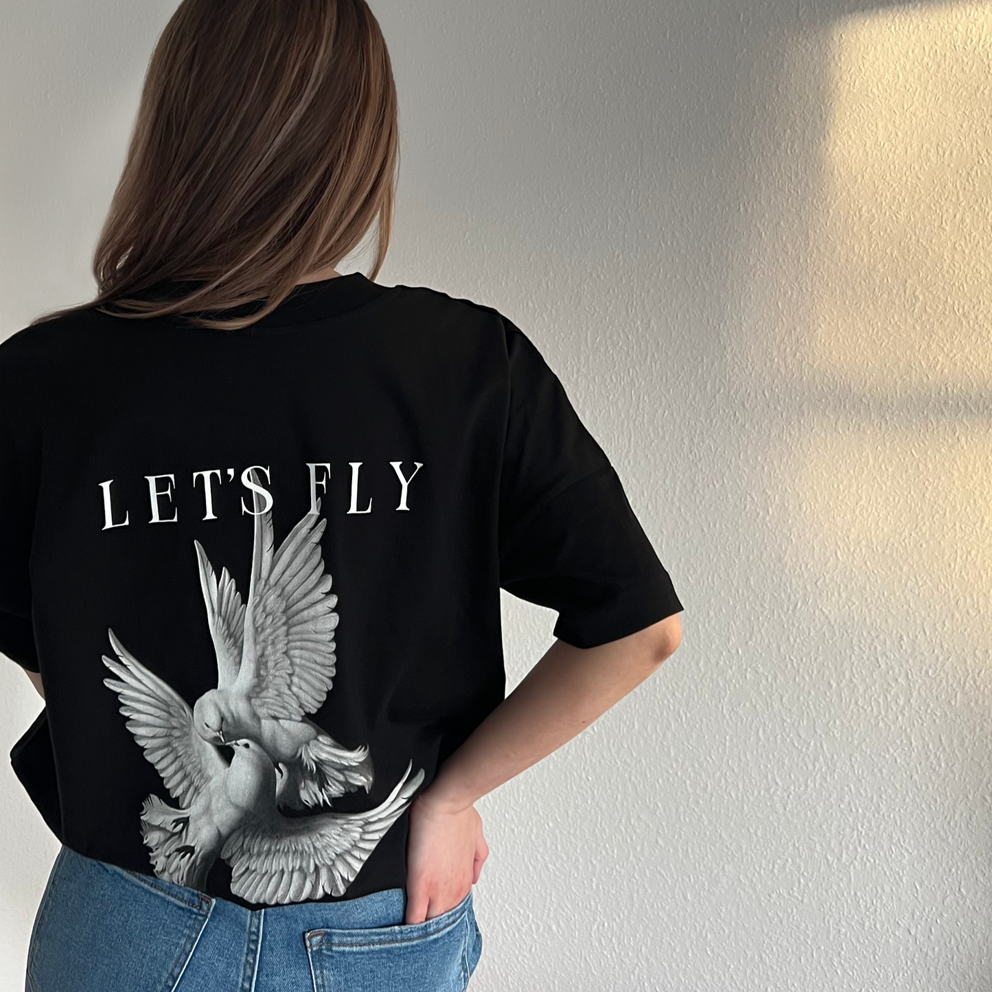 Premium Organic Oversize Shirt 'Let's Fly'