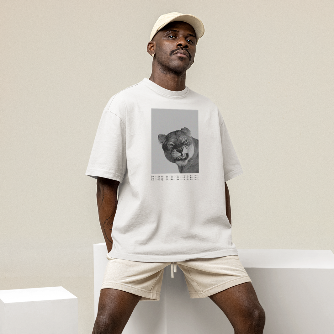 Premium Organic Oversize Shirt 'Be strong, be cool.'