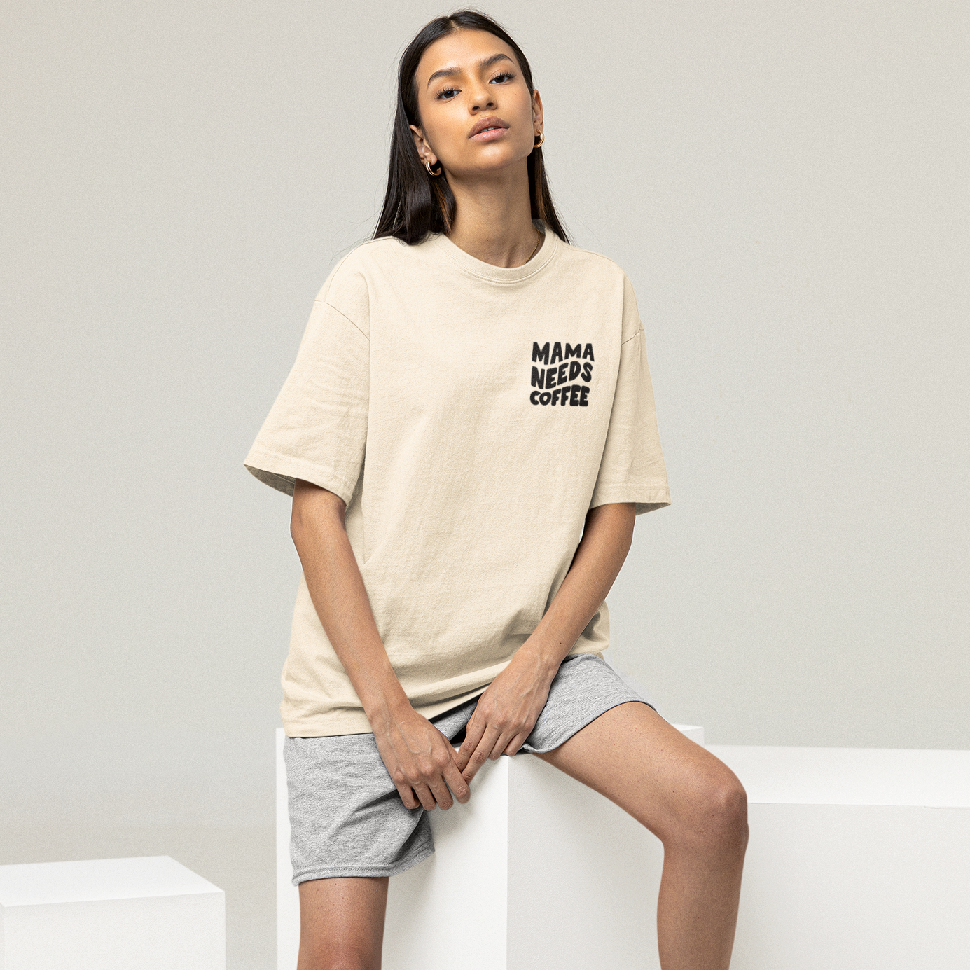 Premium Organic Oversize Shirt 'Coffee'